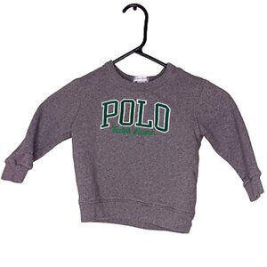 Polo Ralph Lauren Baby Boys 24 Months Gray Green Logo Long Sleeve Sweatshirt